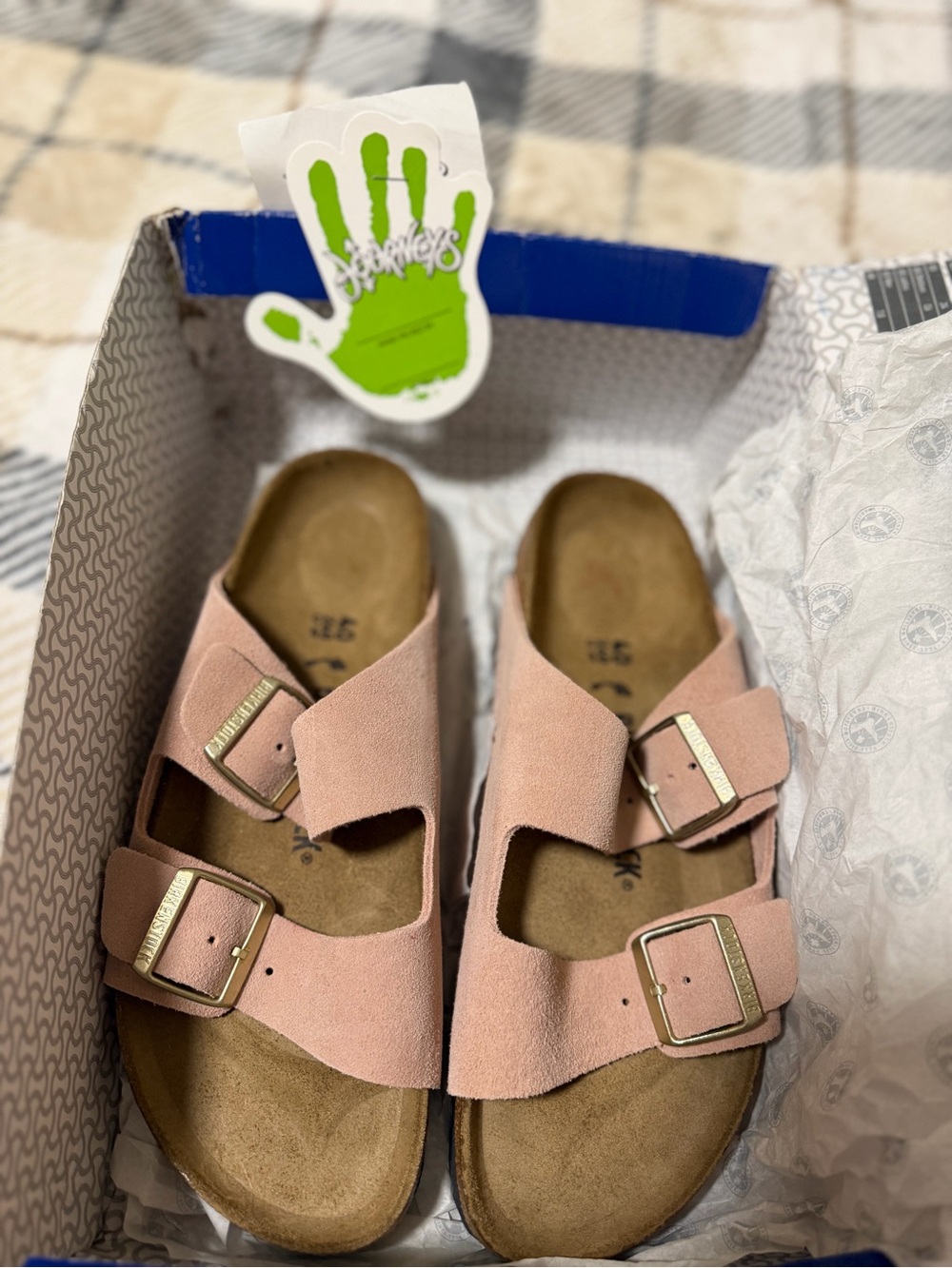 Womens Birkenstock Arizona Slide Sandal - Light Rose